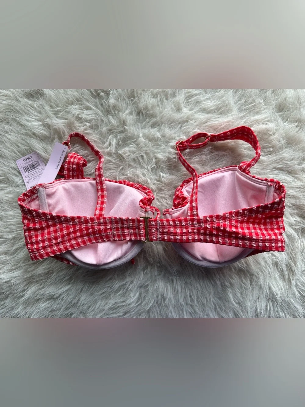 wild fable Red Gingham Underwire Bikini top  8-DD 10-D